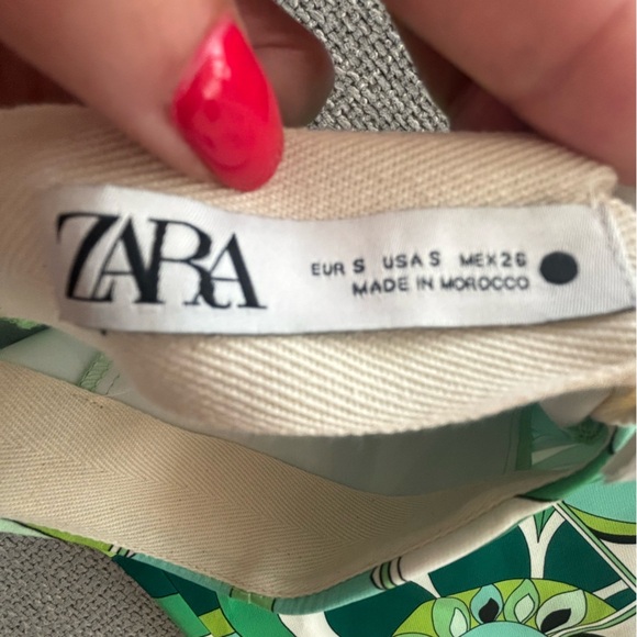 Zara Green Printed Mini Skirt – Size Small (Brand New, No Tag) - Picture 11 of 12